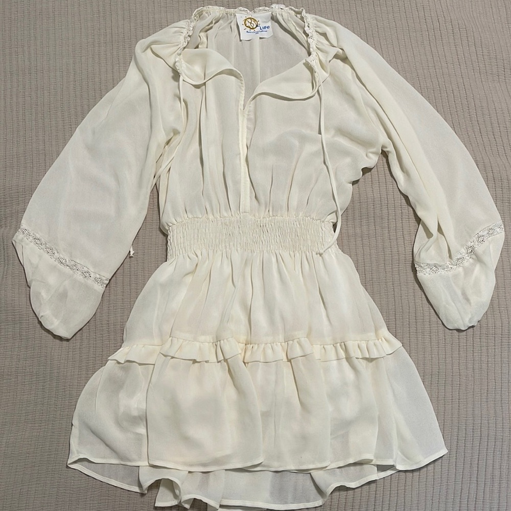 White Pop over Dress